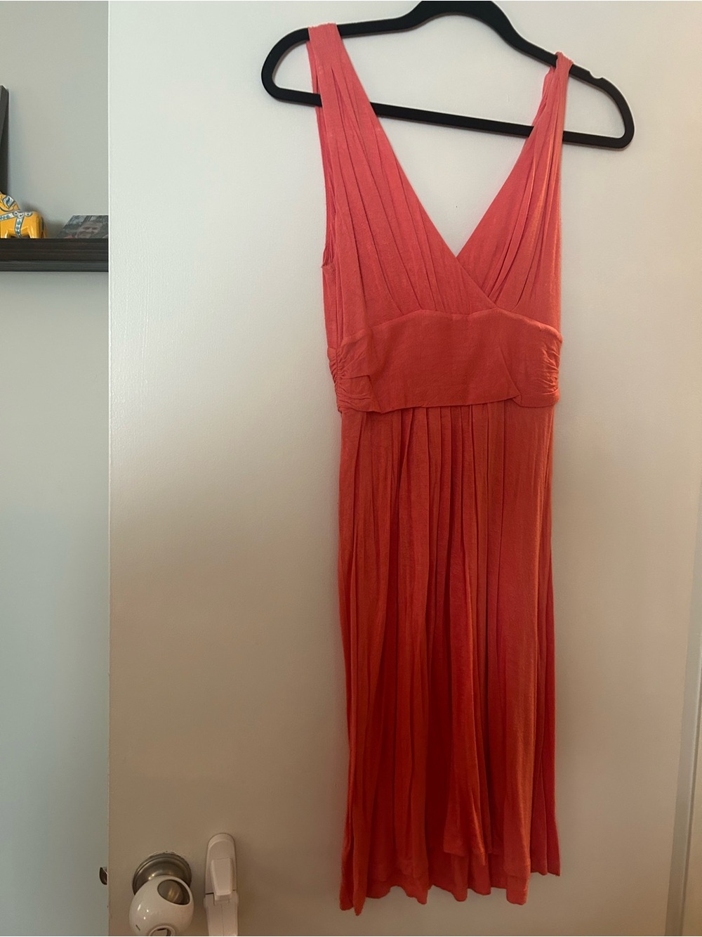 LOFT Coral Sleeveless V-Neck midi Dress